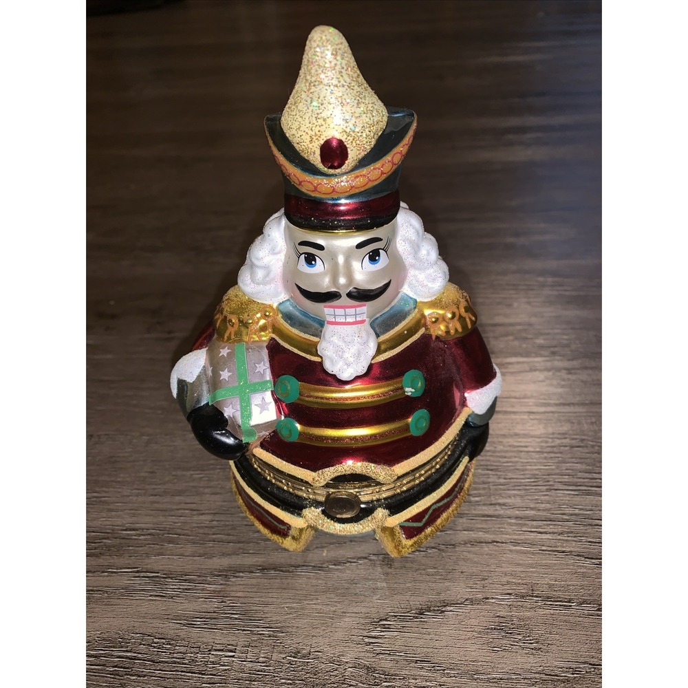 2004 Christopher Radko Jolly Cracker Hinged Keepsake Box 7.5 Inches